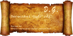 Derecskei Győző névjegykártya